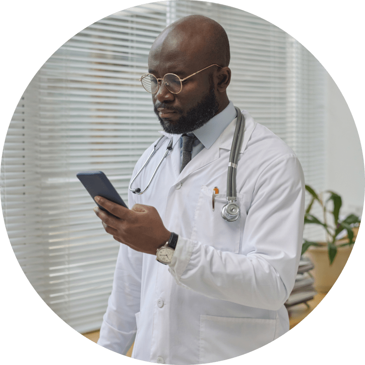 Image of a doctor providing telemedicine